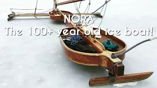 Ice boating with Nora · A 100+ year old ice boat