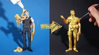 My own MIDAS Challenge – with clay & gold paint (Fortnite Battle Royale)