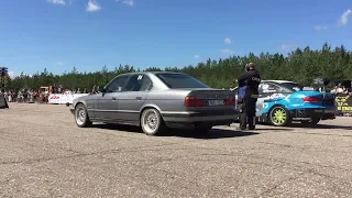 BMW 535i E34 3.4T vs BMW M3 E92 M50B31 Stroker Turbo 1/4 mile drag race