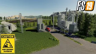 FS19  VALLEY CREST FARM MAP DAY #2 LIME AND CEMENT PRODUCTION FARMING SIMULATOR 19 MINING GAMEPLAY