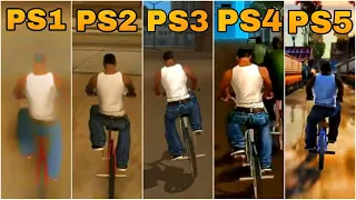 GTA SAN ANDREAS GRAPHICS COMPARISON PS1 VS PS2 VS PS3 VS PS4 VS PS5(INCLUDING CONCEPTS)