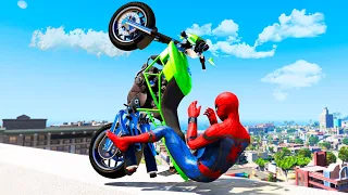 GTA 5 Spiderman Epic Jumps - (Spider-Man Stunts & Fails) #3