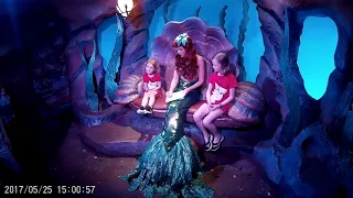 The girls meeting Ariel in her grotto in the Magic Kingdom Disneyworld..May 2017!!