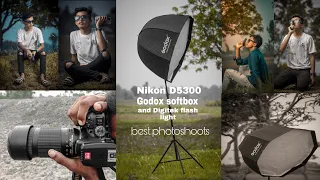 Attitude photoshoots with Nikon D5300 Godox softbox and Digitek flash light