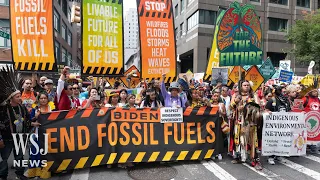 Thousands Demand Biden End Fossil Fuels Ahead of U.N. Summit | WSJ News