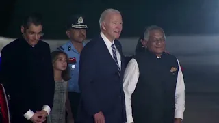 US President Biden lands in India for G20 summit