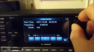 Checking out the Icom IC-R8600 non-listed audio recording playback controls.