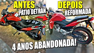 RESTAURAÇÃO CB300 ANTES E DEPOIS DA REFORMA MOTO DE LEILÃO (com documento)