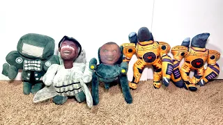 UNBOXING Skibidi Toilet Dual Laser Malformed Strider, Upgraded Tv Man and Titan Drill Man Plushies