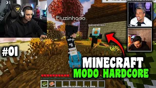 CORINGA, PIUZINHO E O GABE JOGANDO MINECRAFT NO MODO HARDCORE PELA PRIMEIRA VEZ - EP 01