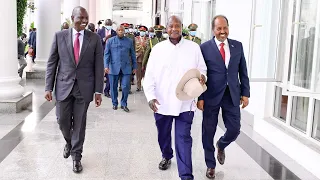 How African Presidents entered Museveni’s State House Entebbe for a quick security meeting. Amazing