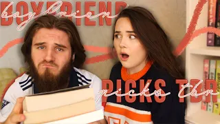 BOYFRIEND PICKS WHAT I READ (READING VLOG) ✨ putting my boyfriend in control of my tbr! (help me)