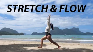 10 Min Beach Yoga Flow & Stretch | Full Body Standing Yoga Practice