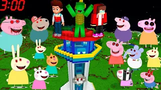 Scary PEPPA PIG Family EXE vs JJ and Mikey Paw Patrol EXE Security House Minecraft Maizen