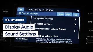 Display Audio Sound Settings | Hyundai