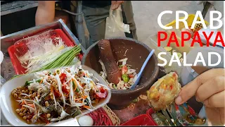 Food Spicy Blue Crab Thai Papaya Salad  | Home Cooking Lifestyle