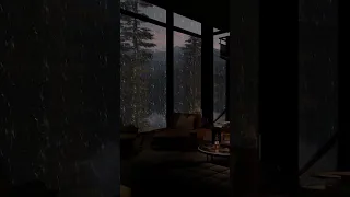 Cozy Rain and Fireplace in a Dark Cabin: Relaxing Ambience for Sleep & Relaxation  #rainsounds