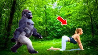 What The Gorilla Did To A Female Tourist In The Jungle Shocked All The Locals!