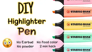 diy highlighter pen without earbud | How to make highlighter pen at home|Diy highlighters