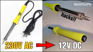 How to Make12V DC Soldering Iron from 230V AC | DIY Convertion | Ventrics PH