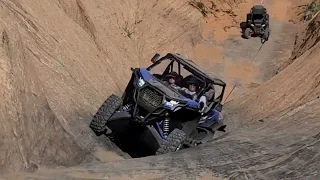 How to rollover a Kawasaki Krx1000 on Hells Gate in Moab Utah Rock Crawling Fail