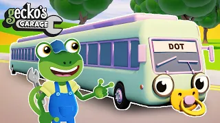 STRETCHING Baby Buses | Gecko's Garage | Truck Cartoons For Children | Bus Videos For Kids