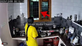 The real ghost that suddenly came in the kitchenroom has been recorded on the CCTV camera from there