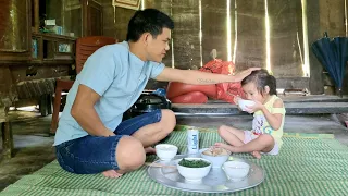 The alcoholic uncle returned to the 5-year-old orphan girl, Cook a simple meal | orphan girl