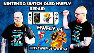 Nintendo Switch OLED HWFLY Repair. Someone incorrectly installed HWFLY v3 console has died HWFLY v4
