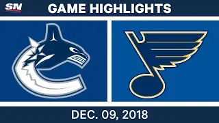 NHL Highlights | Canucks vs. Blues - Dec 9, 2018