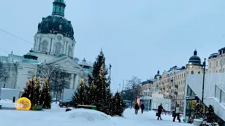 Stockholm Walks: morning in Vasastan. Snow fall & steet life from Odenplan to Vanadisplan.