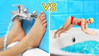 LONG VS SHORT LEGS PROBLEMS || Tall vs Short Relatable and Funny Situations by 123GO! CHALLENGE