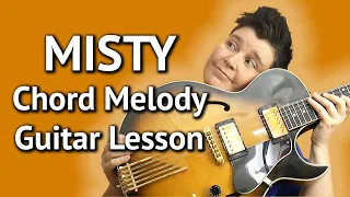 MISTY - Easy Guitar Chord Melody LESSON - MISTY Guitar Lesson + TABS!