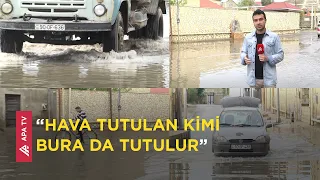 Şağanın küçələrini su basdı – “Nə gedə bilirik, nə də gələ bilirik” – APA TV