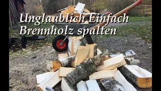 Unglaublich einfacher Trick zum Brennholz spalten