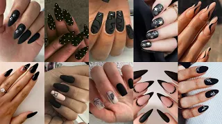80+ Trendy black nail art ideas | Black Nails Inspo | nail art using black nail polish #blacknailart