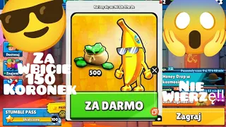 WBIŁEM 150 KORONEK I Z TEGO POWODU TWÓRCY STUMBLE GUYS DALI MI ZA GOLDEN BANANA I DUŻO GEMÓW😱!!!