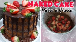 NAKED CAKE CHOCOLATE COM MORANGO /APRENDA A MONTAGEM PERFEITA / PASSO A PASSO / PARIS CAKE DESIGNER