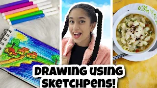 Mini Vlog 109 - Drawing with Sketch Pens!!!😍💕 | Riya's Amazing World