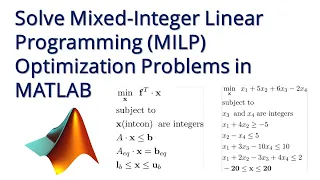 Solve Mixed-Integer Linear Programming (MILP) Optimization Problems in MATLAB