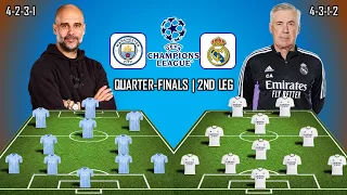 HEAD TO HEAD POTENTIAL LINEUP CHAMPIONS LEAGUE | QUARTER-FINALS | 2ND LEG | MAN CITY VS REAL MDRID