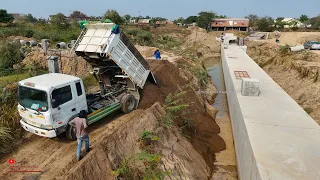 Ep3_Southern​ Of That Is​ Fill Space Drain​ Sewer By Us Sand With Skill KomatsuD20P Dozer DumpTrucks