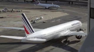 [4K] Air France 777-300ER Push Back, Engine Start and Takeoff at SFO