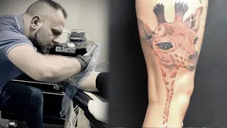 Aquarius tattoo | Giraffe | time-lapse
