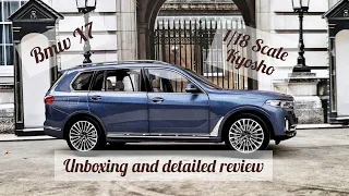 Unboxing  BMW X7  "Blue Metallic" by Kyosho | 1/18 Scale Diecast Model Car Review
