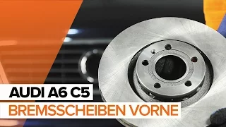 Wie AUDI A6 C5 Bremsscheiben vorne und Bremsbeläge vorne wechseln TUTORIAL | AUTODOC