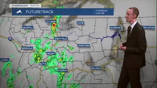 Scattered showers and thunderstorms Thursday night and Friday