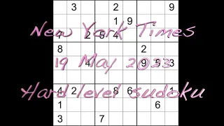 Sudoku solution – New York Times sudoku 19 May 2023 Hard level