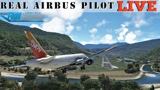 The most challenging approach in the world | Real Airbus Pilot Attempt | Paro Bhutan | Airbus A320