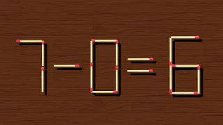 Turn the wrong equation 7-0=6 into correct. Matchstick puzzle